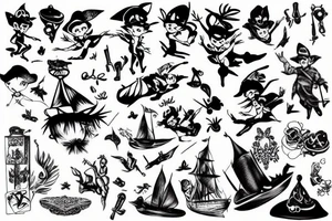 peter pan hat tattoo idea