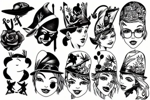 peter pan hat tattoo idea