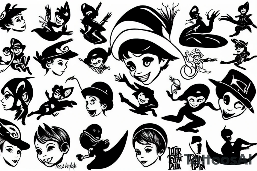 peter pan hat tattoo idea