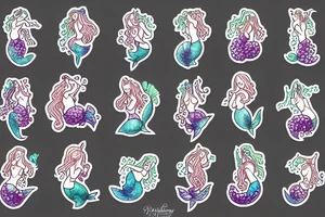 mermaid picking grapes tattoo idea