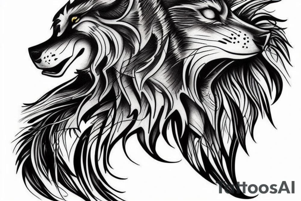 lone wolf tattoo idea