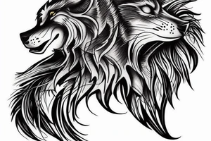 lone wolf tattoo idea