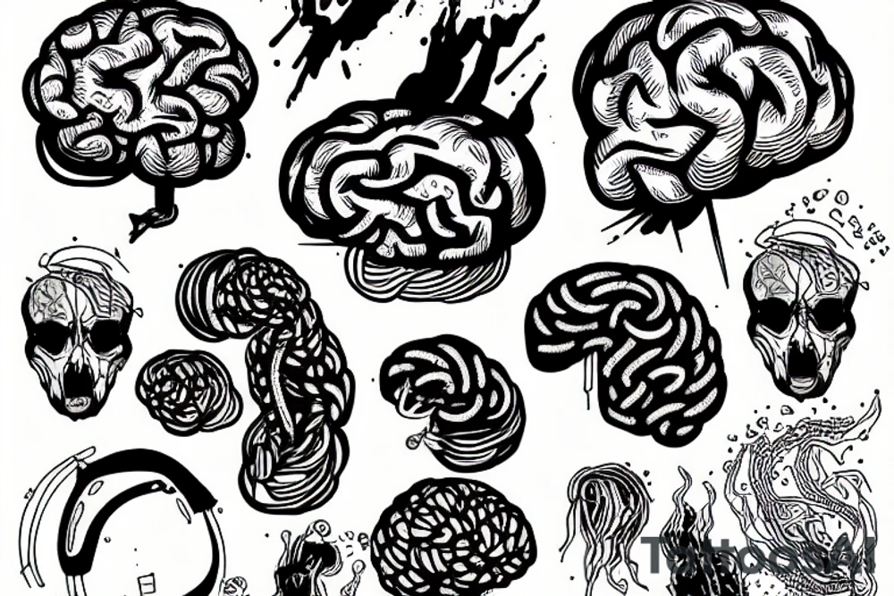 Explosive brain, overthinking with wires tattoo idea