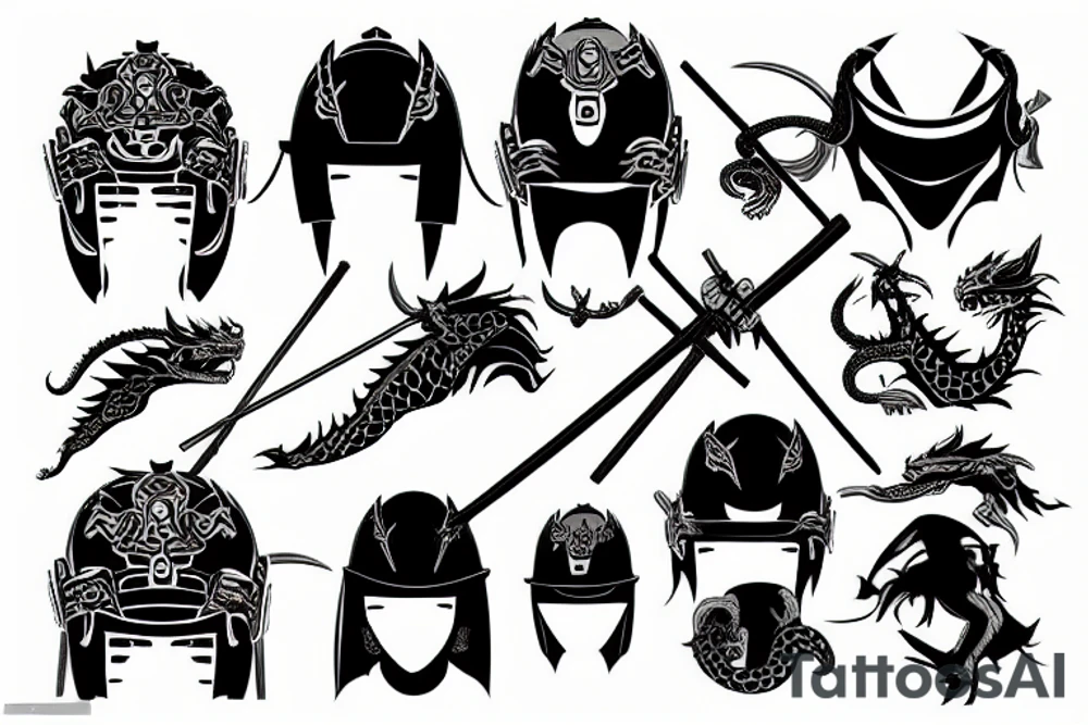 strong samurai in a helmet fighting with dragon tattoo idea strong samurai in a helmet fighting with dragon tattoo idea