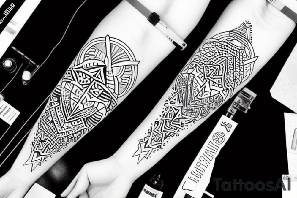 Карта Украины с узорами в лабиринте tattoo idea