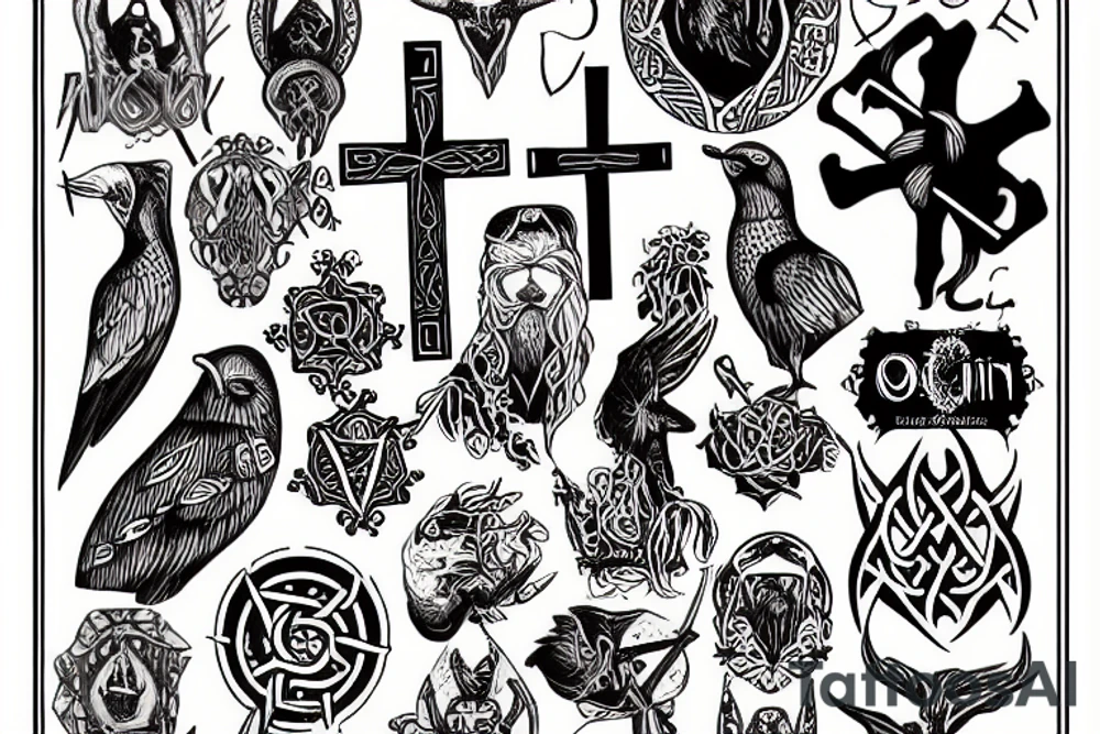 Oðin and the cross tattoo idea