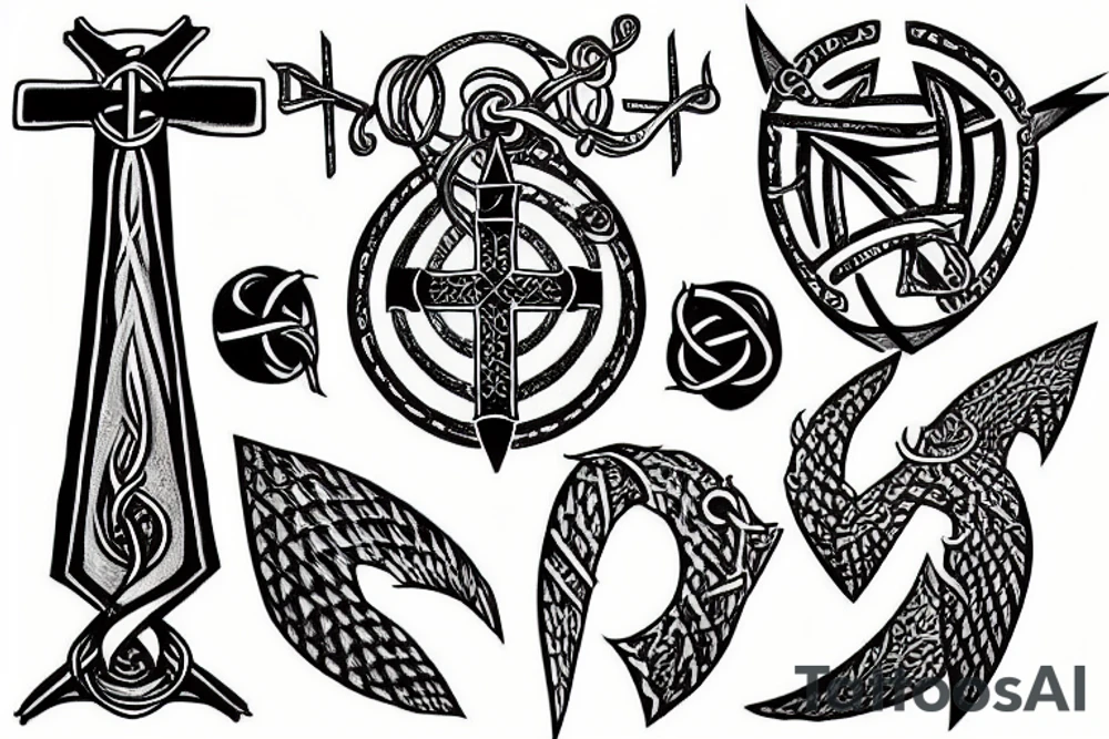 Oðin and the cross tattoo idea