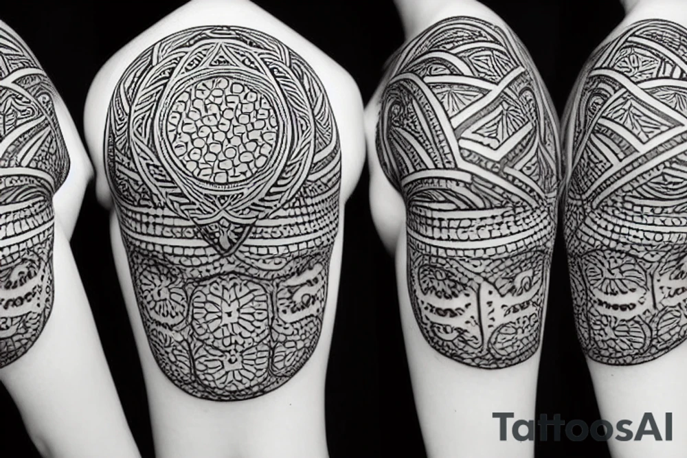 Ying and yang with flower of life tattoo idea
