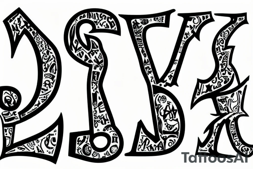 Letters A and J tattoo idea