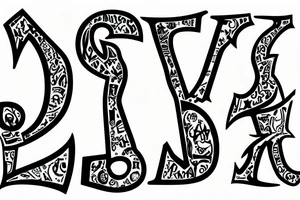 Letters A and J tattoo idea