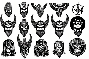 thor, deus do trovão, corvo, urso, mitologia nordica, zeus, barba tattoo idea