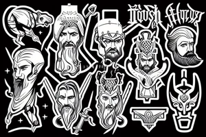 thor, deus do trovão, corvo, urso, mitologia nordica, zeus, barba tattoo idea