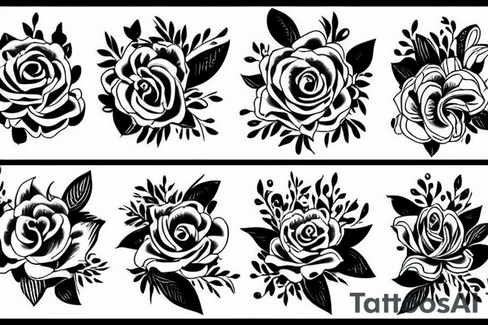 plane flowers music paint tattoo idea