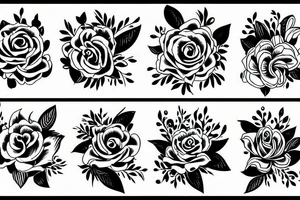 plane flowers music paint tattoo idea
