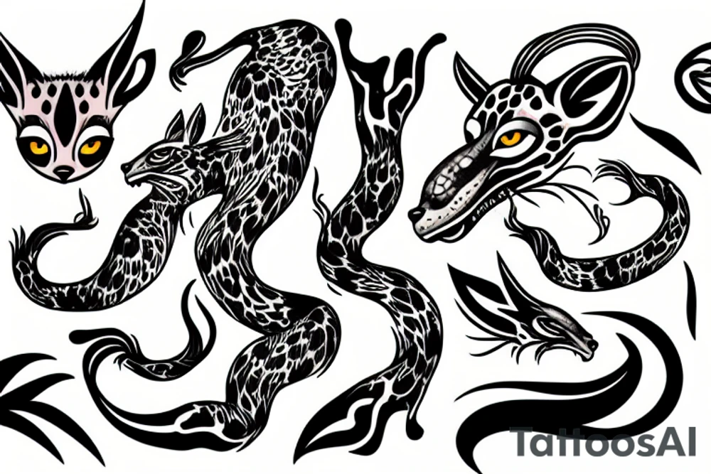 neck tattoo of a leapard tattoo idea