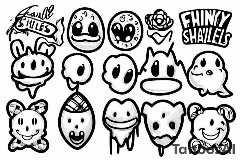 Funny waffle smiles tattoo idea