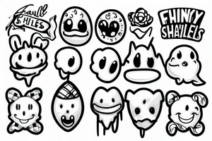 Funny waffle smiles tattoo idea