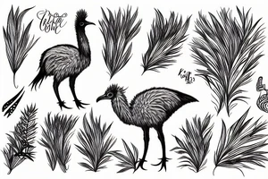 emu with coriander tattoo idea