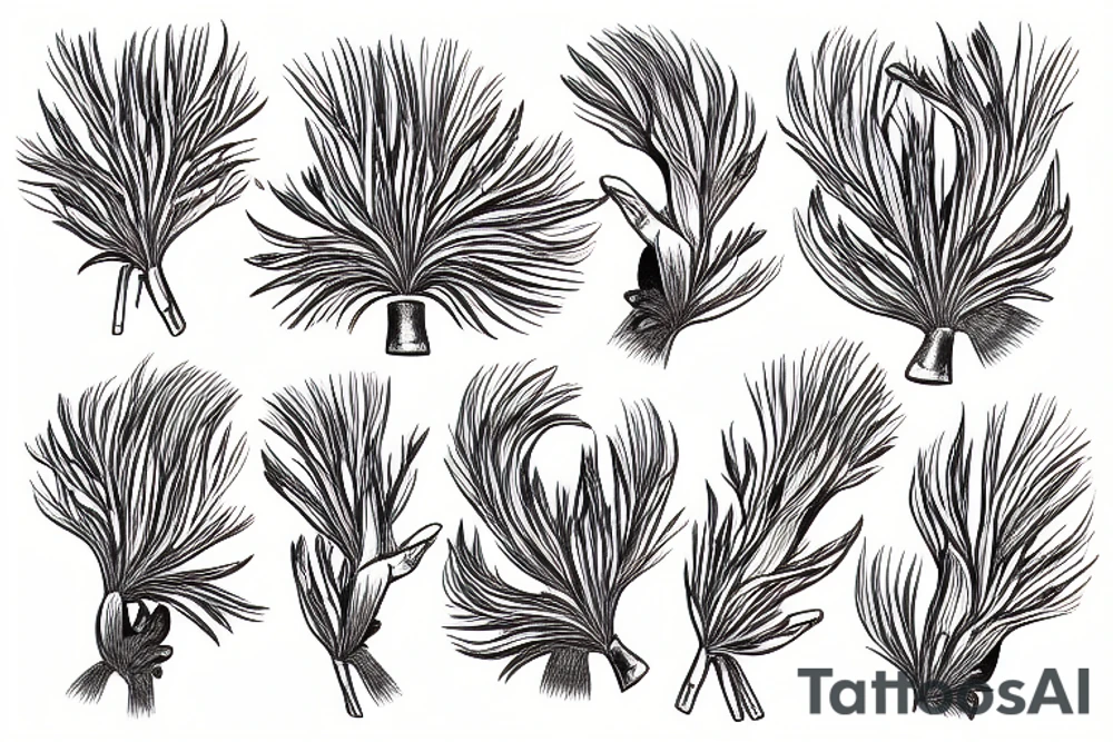 emu holding coriander tattoo idea