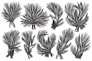 emu holding coriander tattoo idea