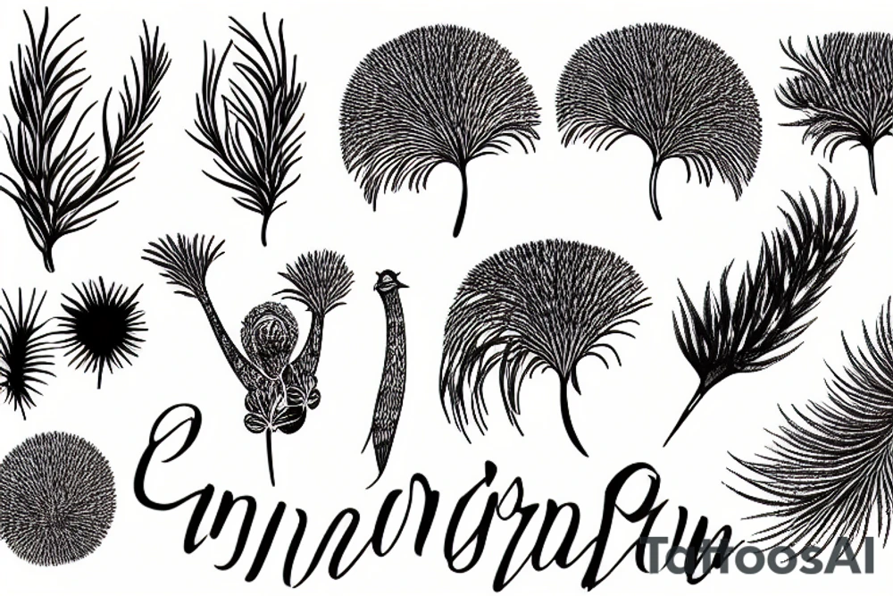 coriander and emu tattoo idea