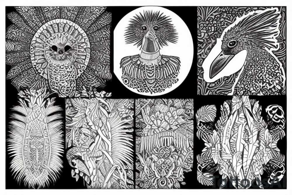 coriander emu tattoo idea