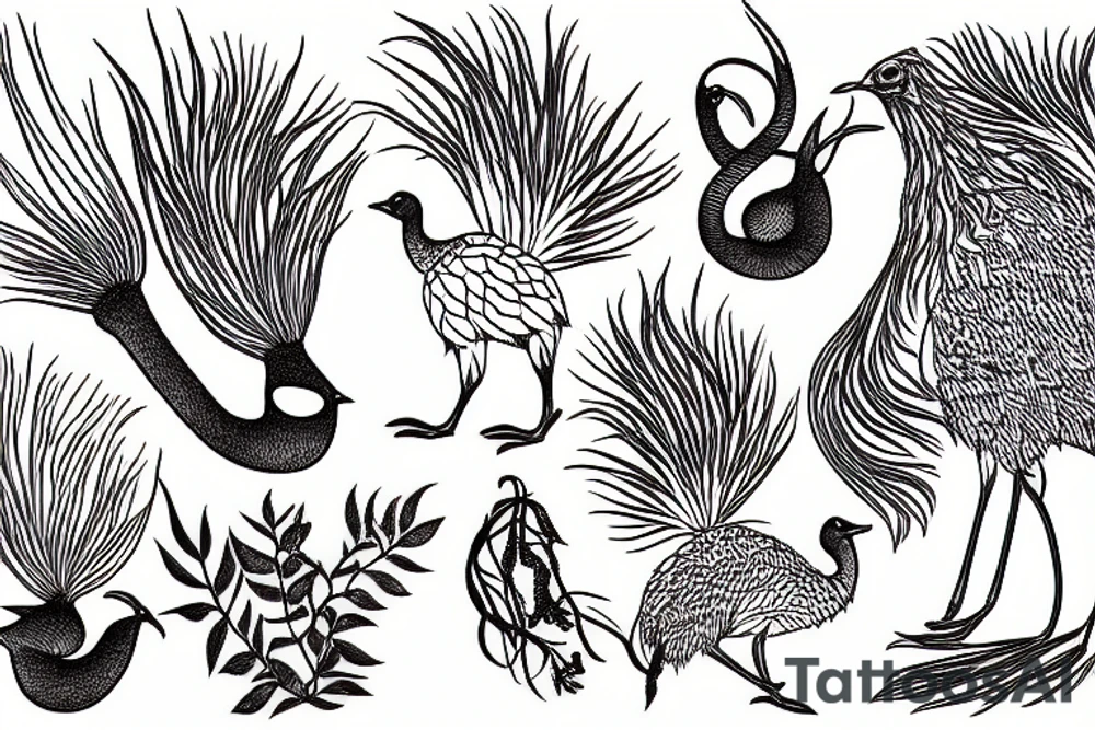 coriander emu tattoo idea
