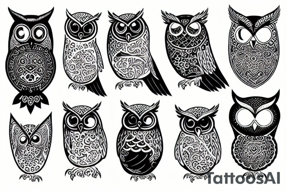 Owl Ying Yang tattoo idea