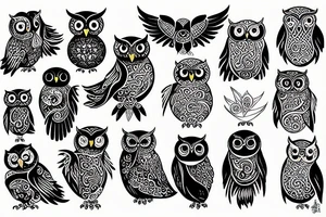 Owl Ying Yang tattoo idea