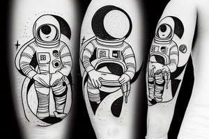 astronaut in a cosmos of ideas tattoo idea
