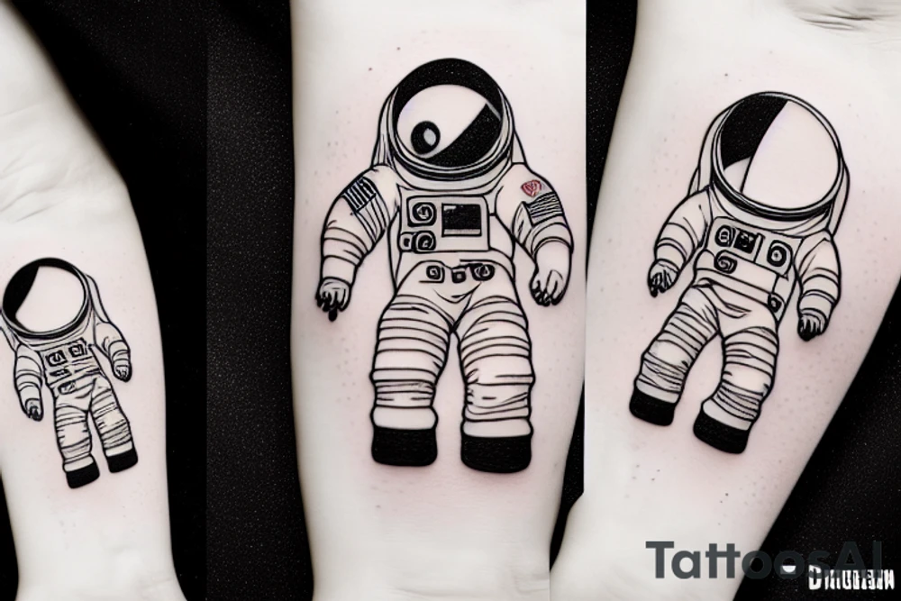 astronaut in a cosmos of ideas tattoo idea