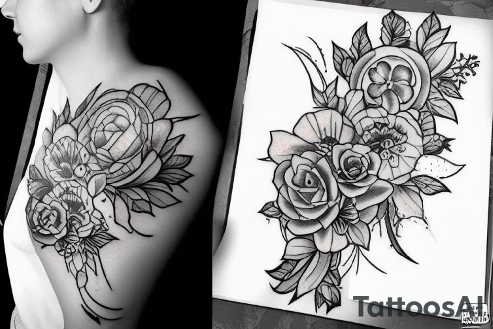 Чёрный кот с фотоаппаратом tattoo idea