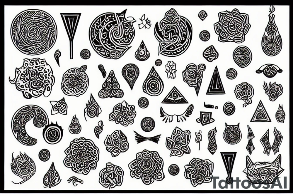 psychedelic cat tattoo idea