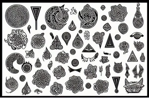psychedelic cat tattoo idea