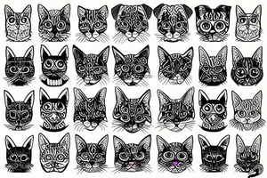 psychedelic cat and dog tattoo idea