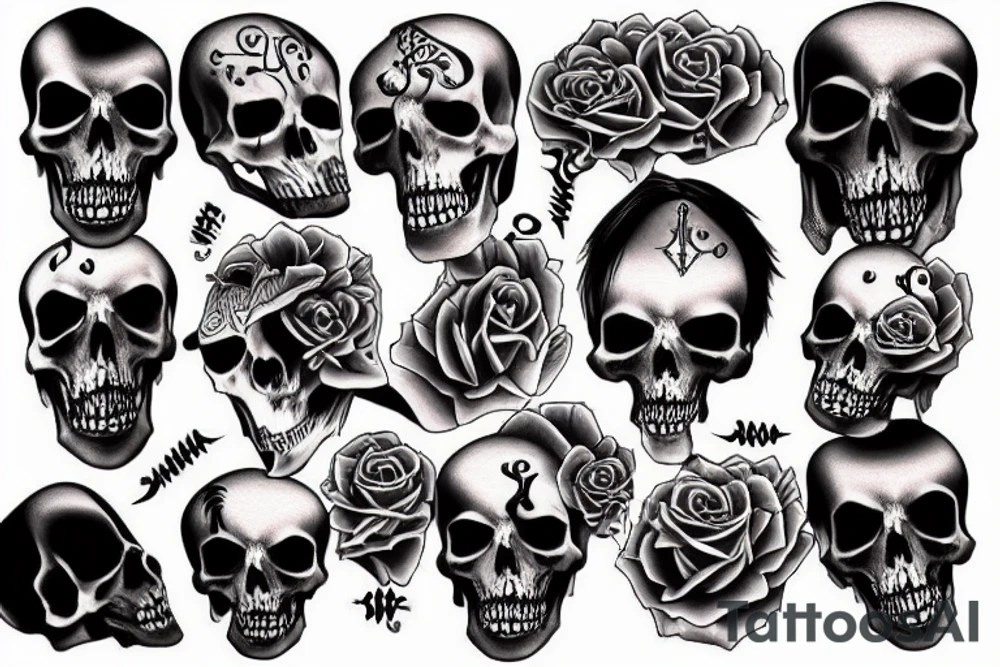Death sitting on an optical illusion tattoo idea