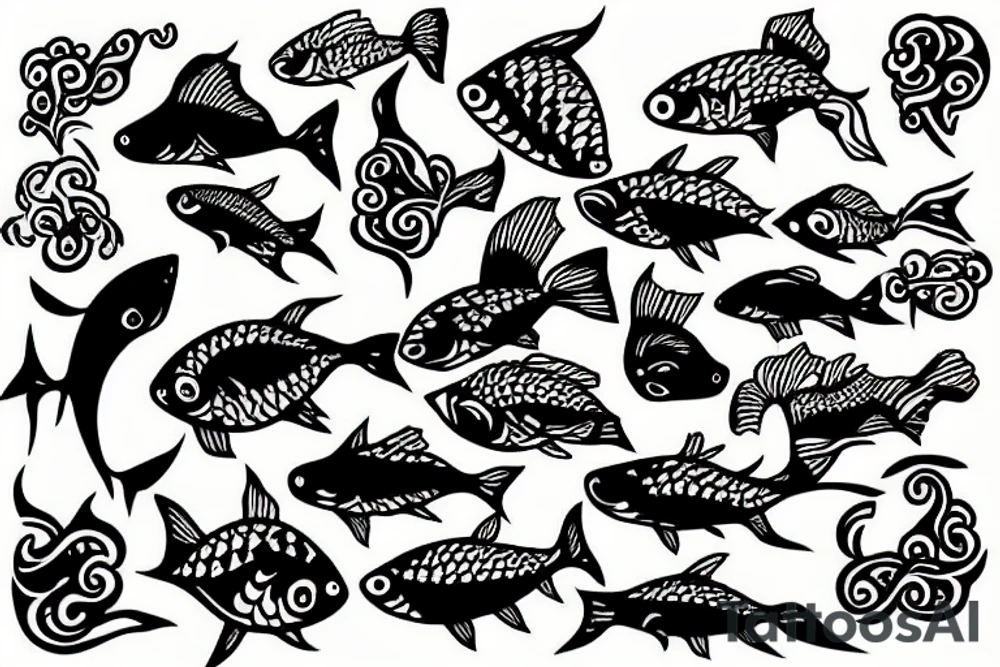 fishes with gafa logo tattoo idea