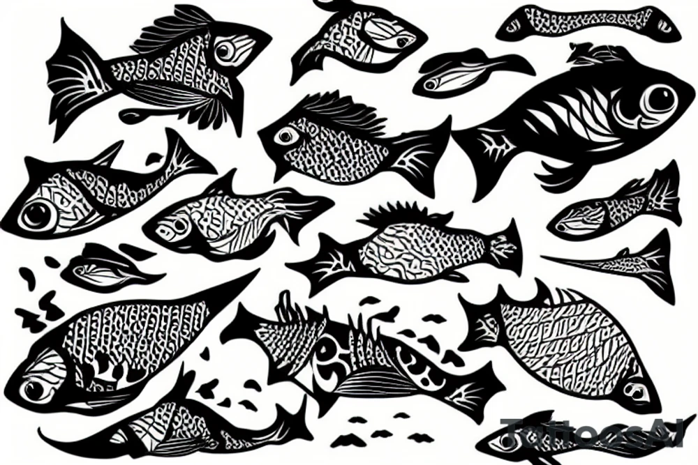 fishes with gafa logo tattoo idea