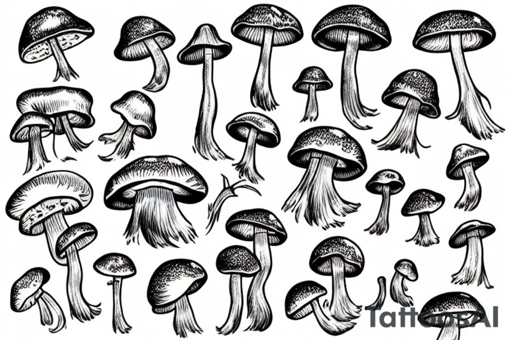 Mushrooms tattoo idea