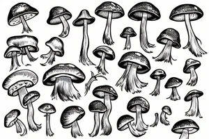 Mushrooms tattoo idea