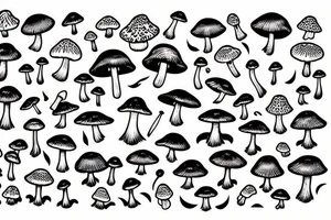 Mushrooms tattoo idea