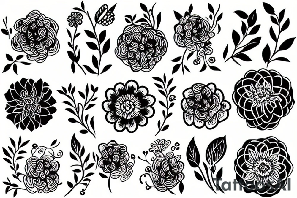 Floral tattoo idea
