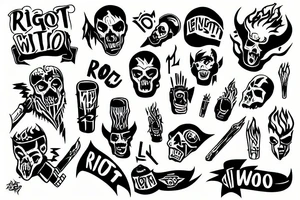 riot with molotov tattoo idea