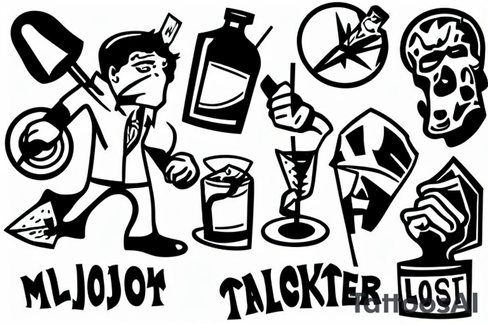 protester throwing a molotov cocktail tattoo idea
