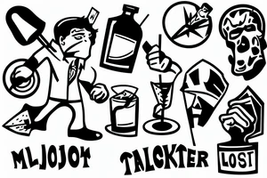 protester throwing a molotov cocktail tattoo idea