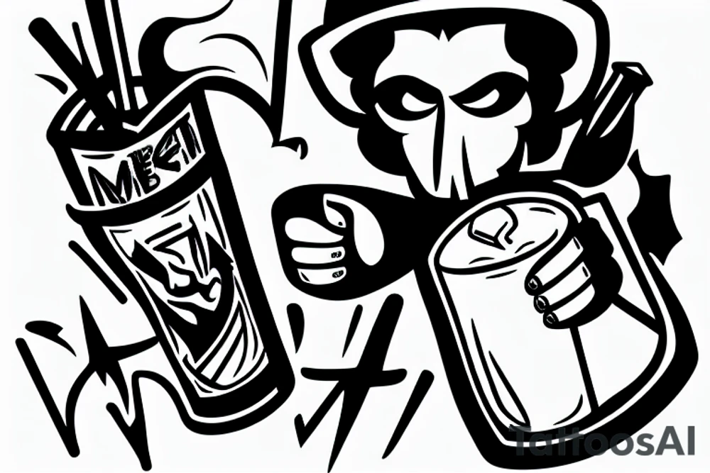 protester throwing a molotov cocktail tattoo idea