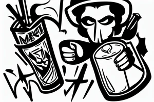 protester throwing a molotov cocktail tattoo idea