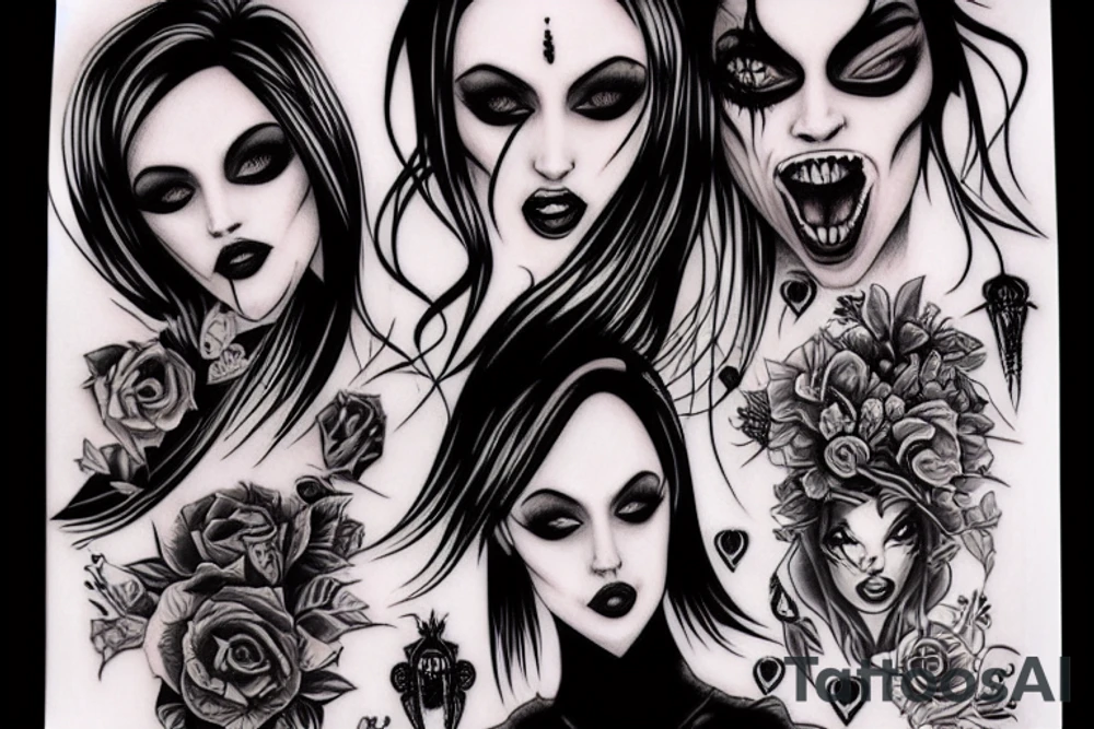 Modern vampire tattoo idea
