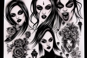 Modern vampire tattoo idea
