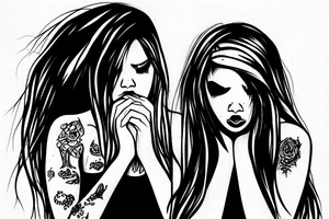 broken girl depressed trying to survive tattoo idea